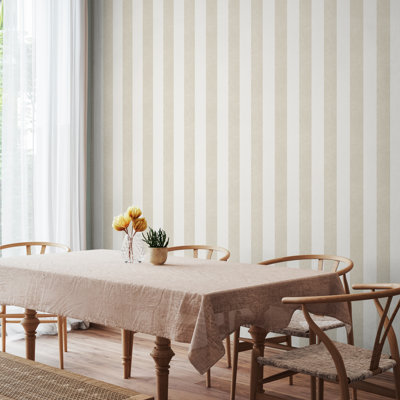 Textured Stripe - Linen & Ivory