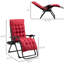 Folding Reclining Chair, Zero Gravity, Red With Padded Cushion & Side Shelf, 264 Lbs Supported, Indoor Outdoor Gravity Cushioned Pad Tray, Capacity,