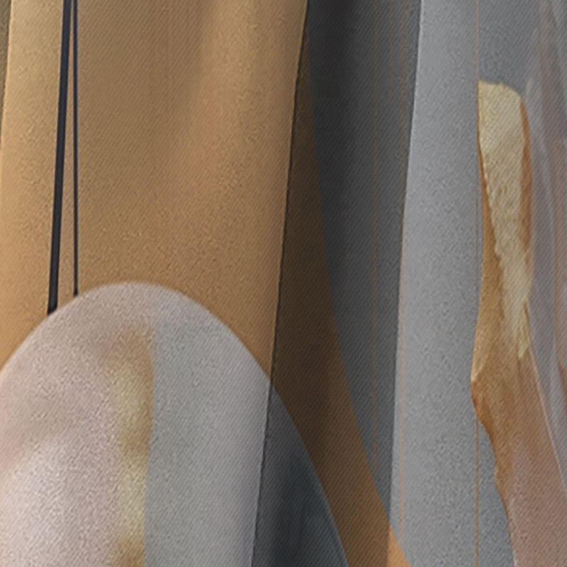 Gold And Grey Mystic Mulanje - Abstract Shapes Curtain - Blackout Abstract Curtain - 1 Panels, 52" W x 108" L