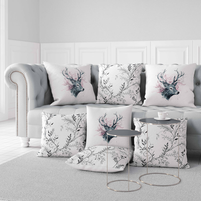 Coussin décoratif réversible intérieur / extérieur Leaf & Horn Harmony, H 18 po x l 18 po