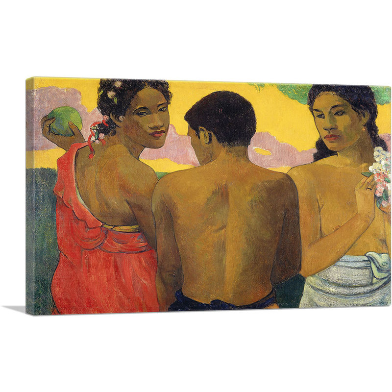 «Three Tahitians 1889» par Paul Gauguin, reproduction d'art sur toile tendue, H 18 po x l 26 po x P 1,5 po