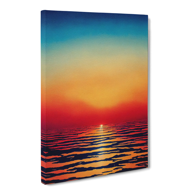 Japanese Sunset Watercolour Vol.2 - Wrapped Canvas, 60cm H x 40cm W x 3cm D