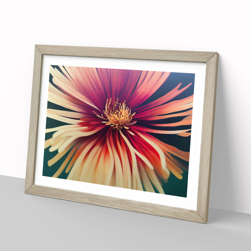 Chrysanthemum Flower Vol.2 - Framed Print, 25cm H x 34cm W x 2cm D, Oak
