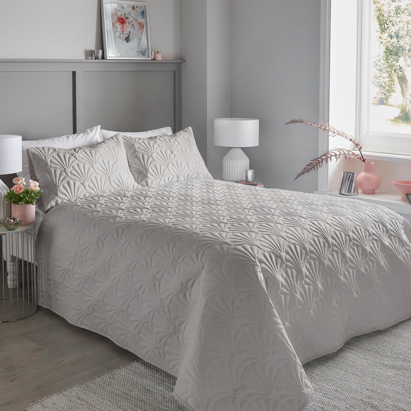 Ardelle Polyester Bedspread, 200 x 230 cm, Silver