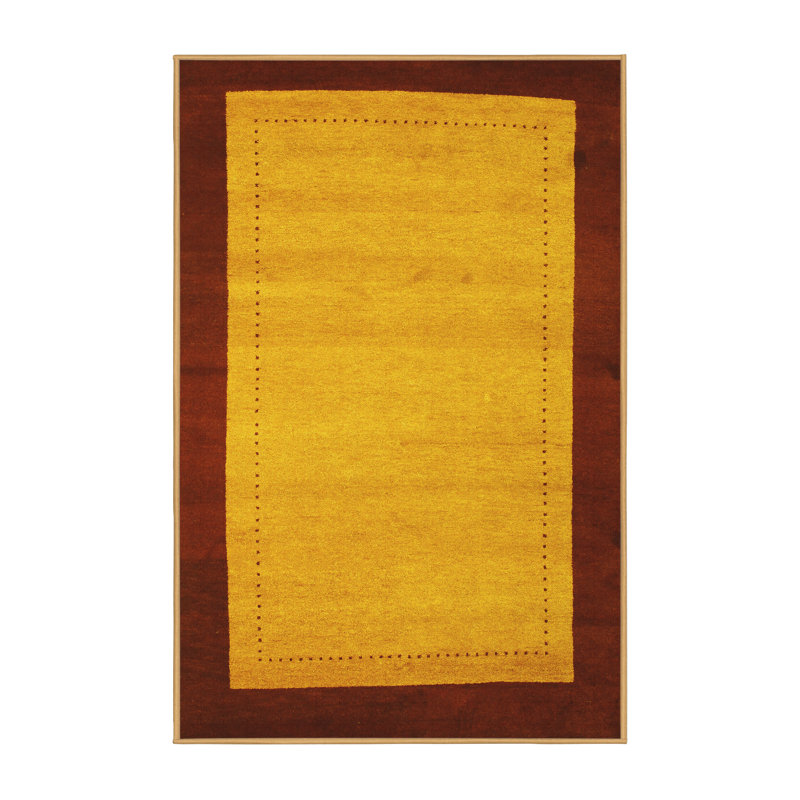 Tapis contemporains jaunes lavables à la machine 661, Rectangle de 5 pi x 8 pi