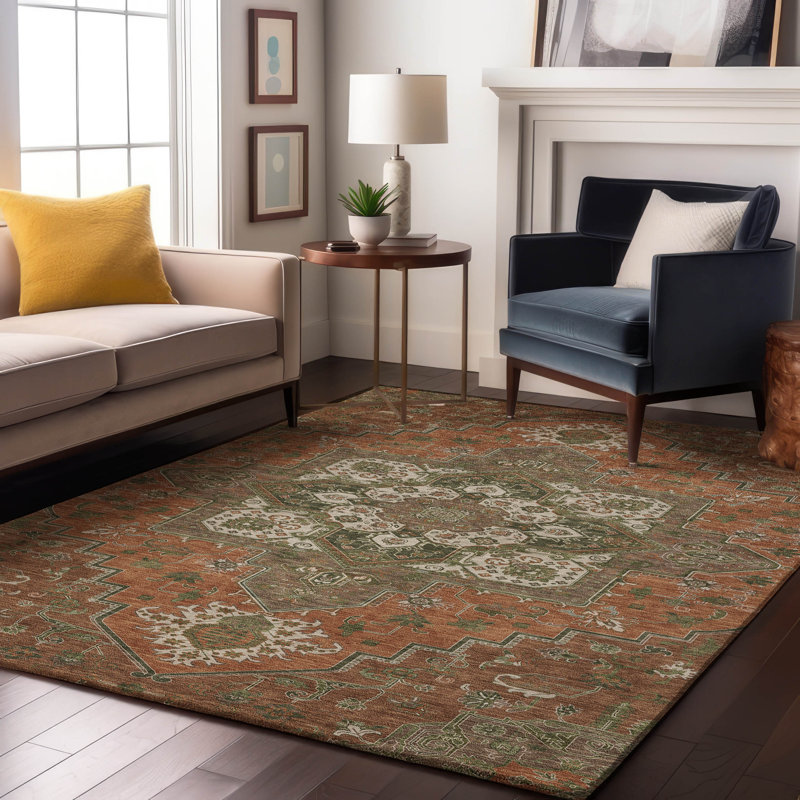 Tapis oriental Corum AMF1036 lavable à la machine de qualité supérieure, Rectangulaire 3 pi x 5 pi