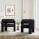 33" Wide Upholstered Modern 3-Legs Barrel Accent Chair