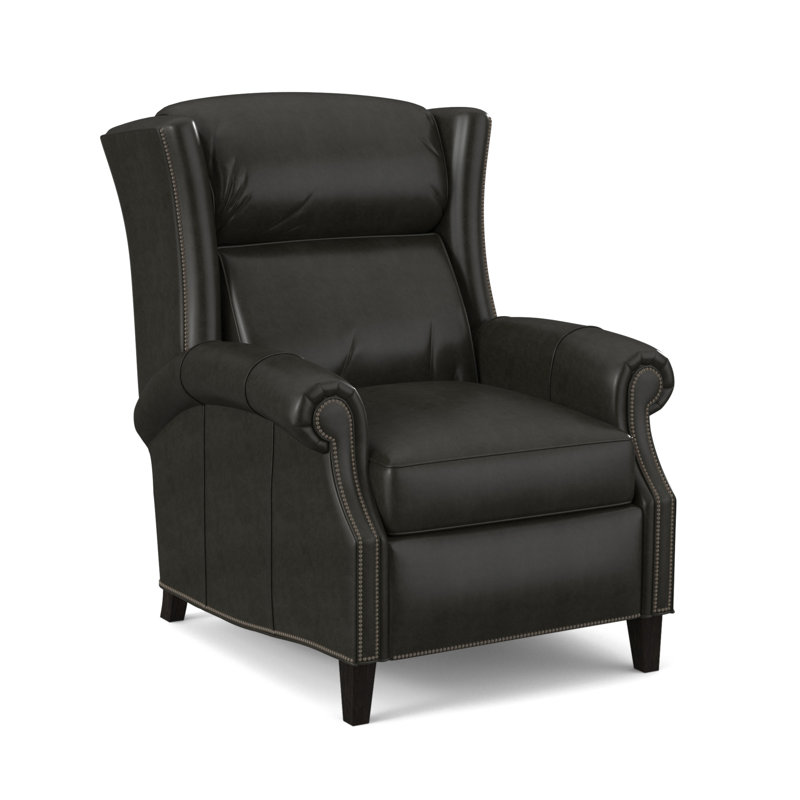 Broderick Recliner, #9 Gunmetal, Aline Fumo Genuine Leather, Plantation