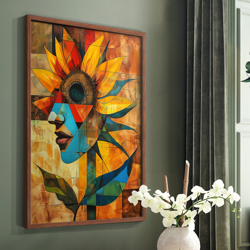 Série FLORAL CDL XXVI - reproduction encadrée de qualité supérieure - prête à être accrochée - aucun clou requis, Cadre noyer