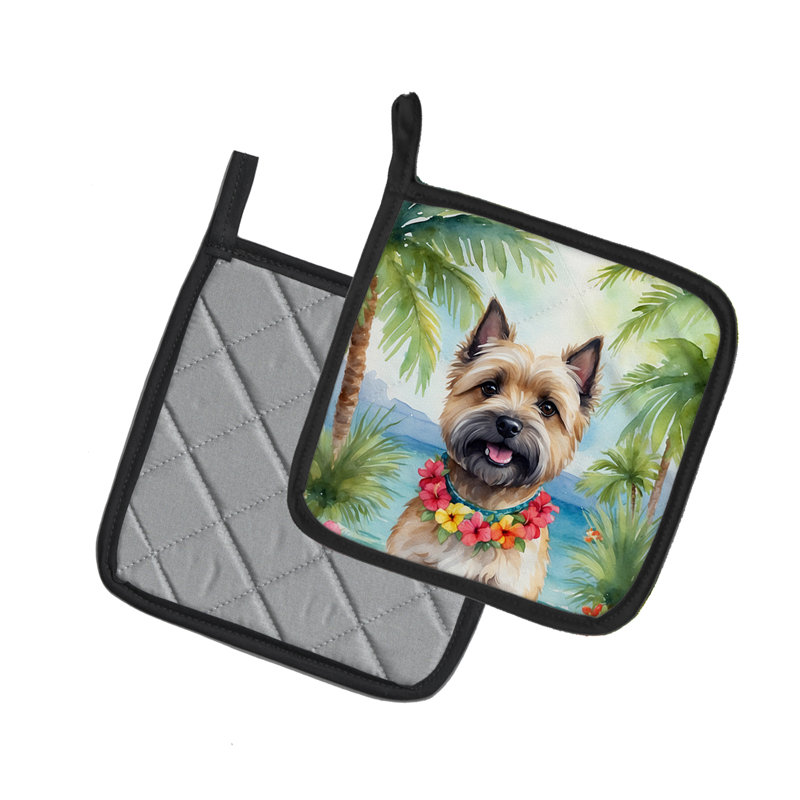Caroline's Treasures Luau Party Floral Polyester Potholder Set