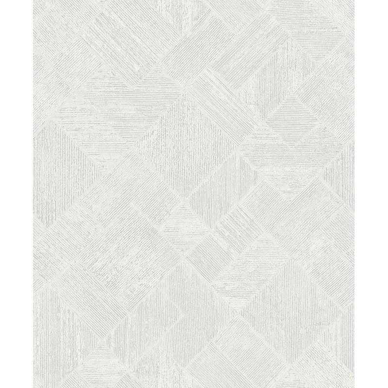 Galerie Odyssey Wood Mosaic Design Wallpaper, White