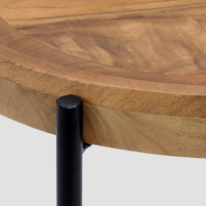 Table de bout en bois massif Beadnell, Naturel
