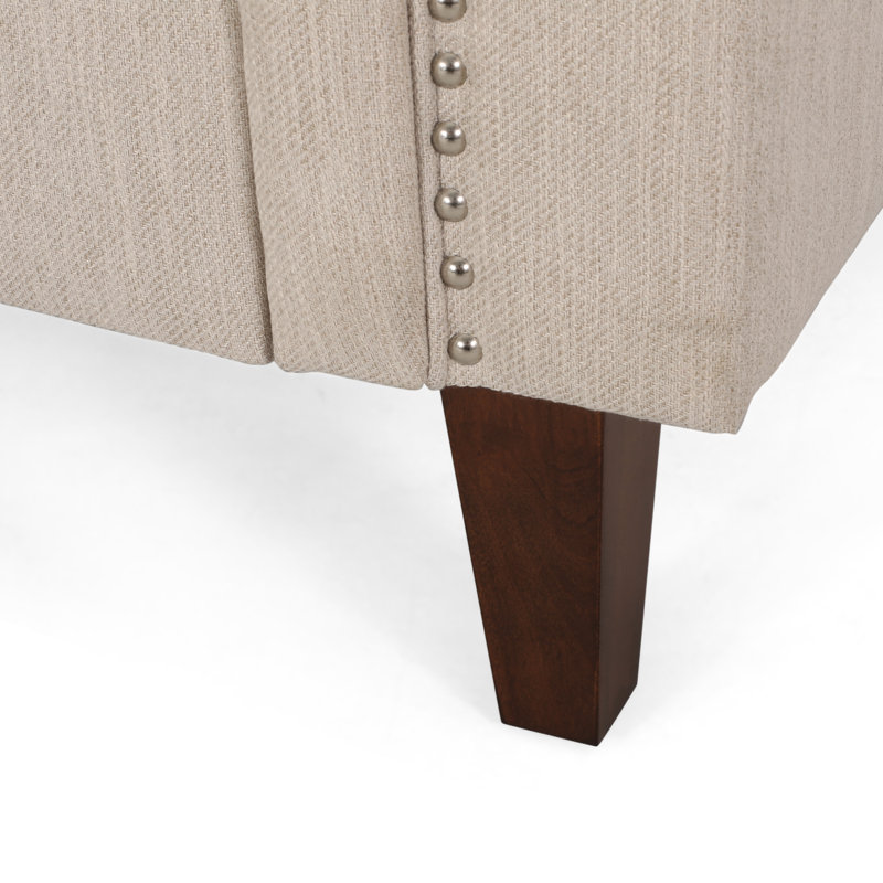 Canapé à accoudoirs évasés 78,75 po, Beige