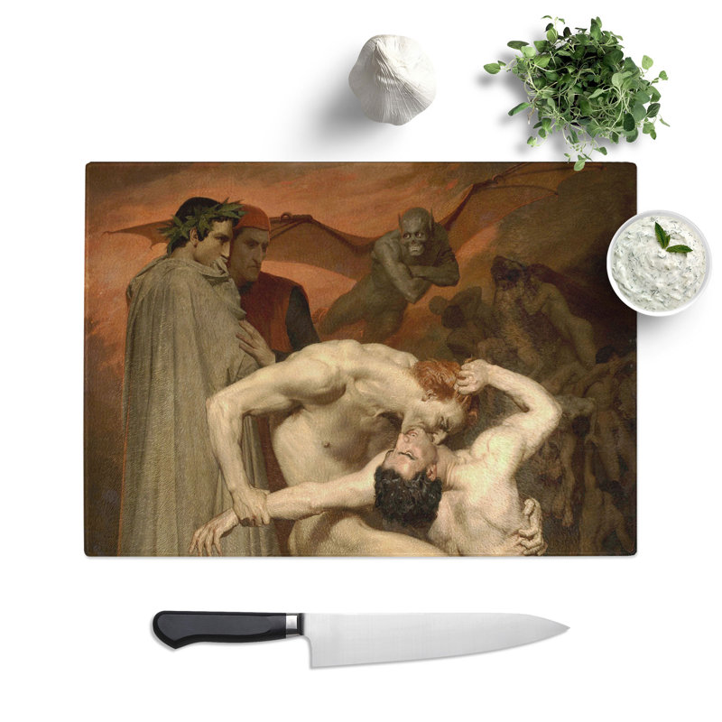 Dante and Virgil by William Adolphe Bouguereau Chopping Board, 28.5cm W x 39cm L