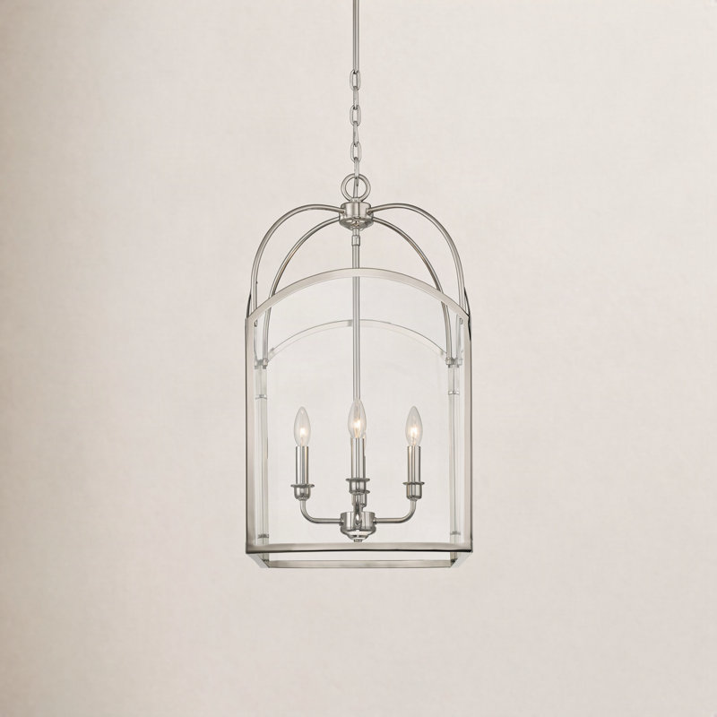 Lustre géométrique à 4 lumières Laventall, H 23 po x l 12 po x P 12 po, Nickel poli