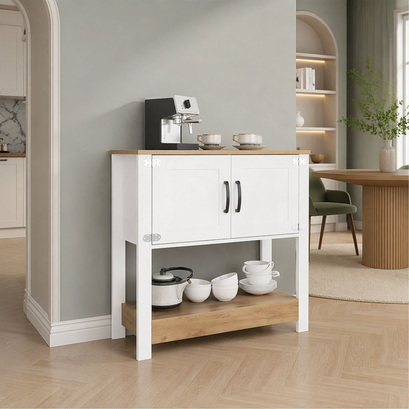 Station de café Dazey avec 2 tablettes et portes de rangement