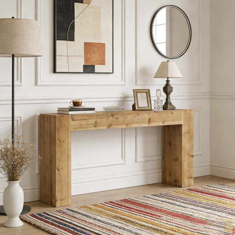 Table de couloir, console Minimalist Design, Brun