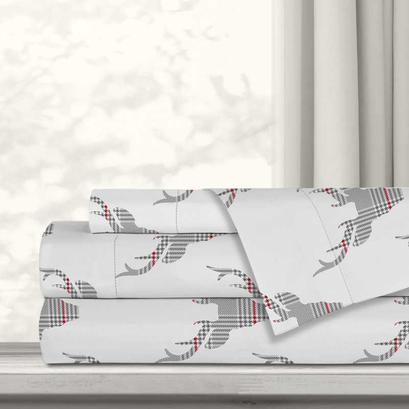 Microfiber Plaid Sheet Set, Full Sheet Set + Fitted Sheet + 2 Pillowcases