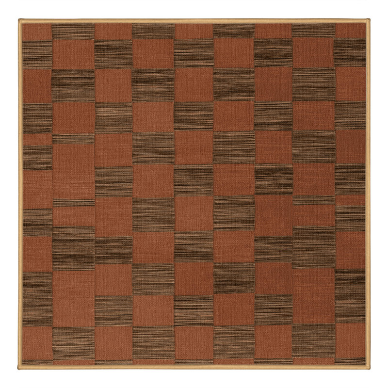 Tapis botanique brun lavable à la machine, Carré 3 pi