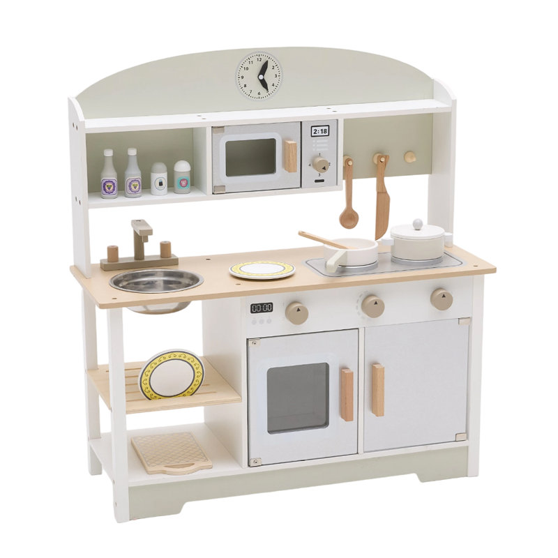 Wooden Kitchen Playset Pretend Toy Set for Kids