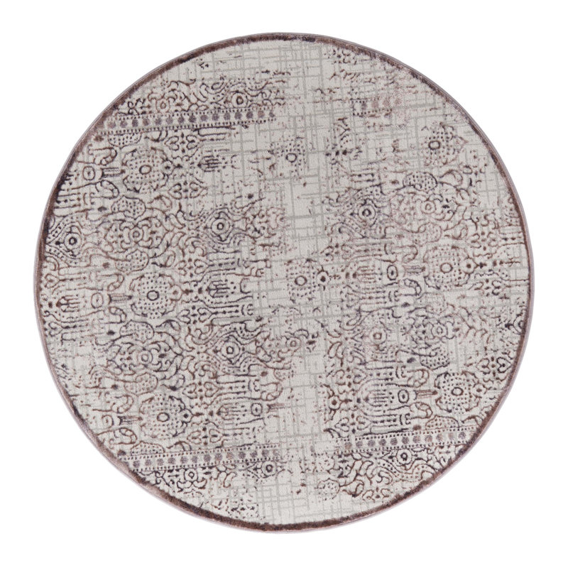 Tapis violet Alissa, Rond 5 pi 3 po
