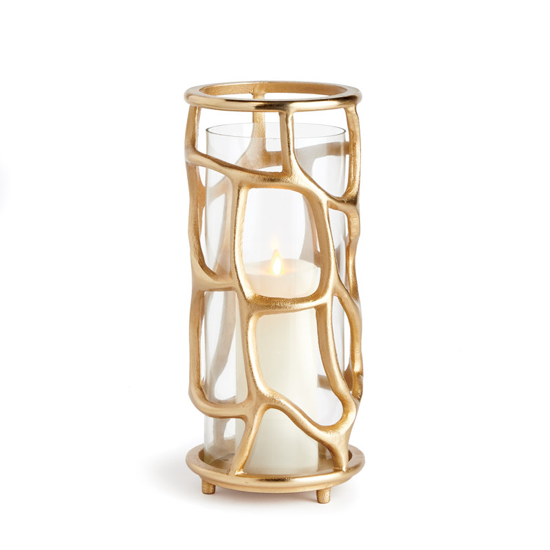 Shannan Hurricane Candle Holder, 14" H X 6.25" W X 6.25" D