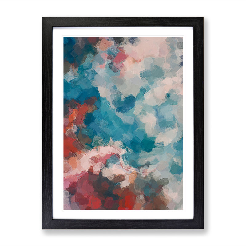Roadrunner Abstract - Single Picture Frame Painting, Black Framed, 64cm H x 46cm W x 2cm D