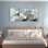 «Elegant Floral Gold Accents», reproduction d'art sur toile tendue sur toile abstraite (ensemble de 3)