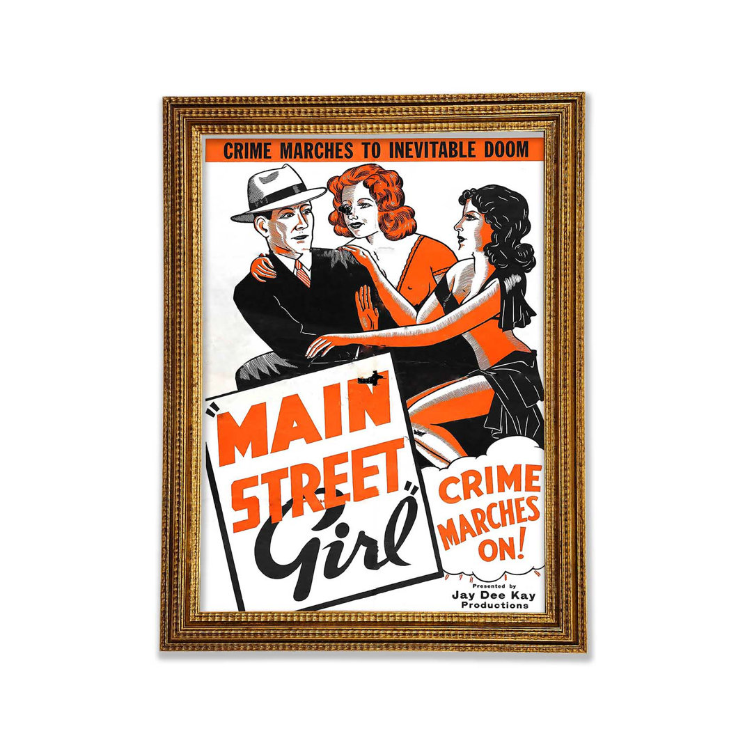 Main Street Girl Poster 2 Gerahmter Druck