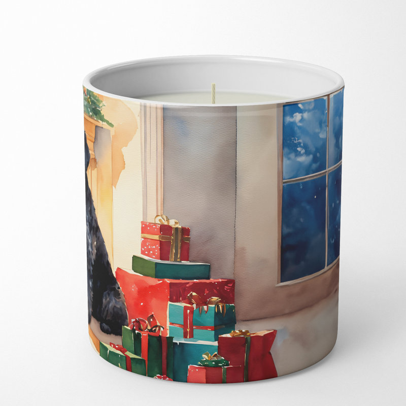 Bougie de Noël parfumée avec support en céramique
