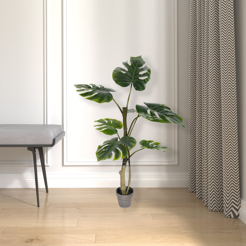 38" Artificial Potted Grand Split Philodendron Tree.