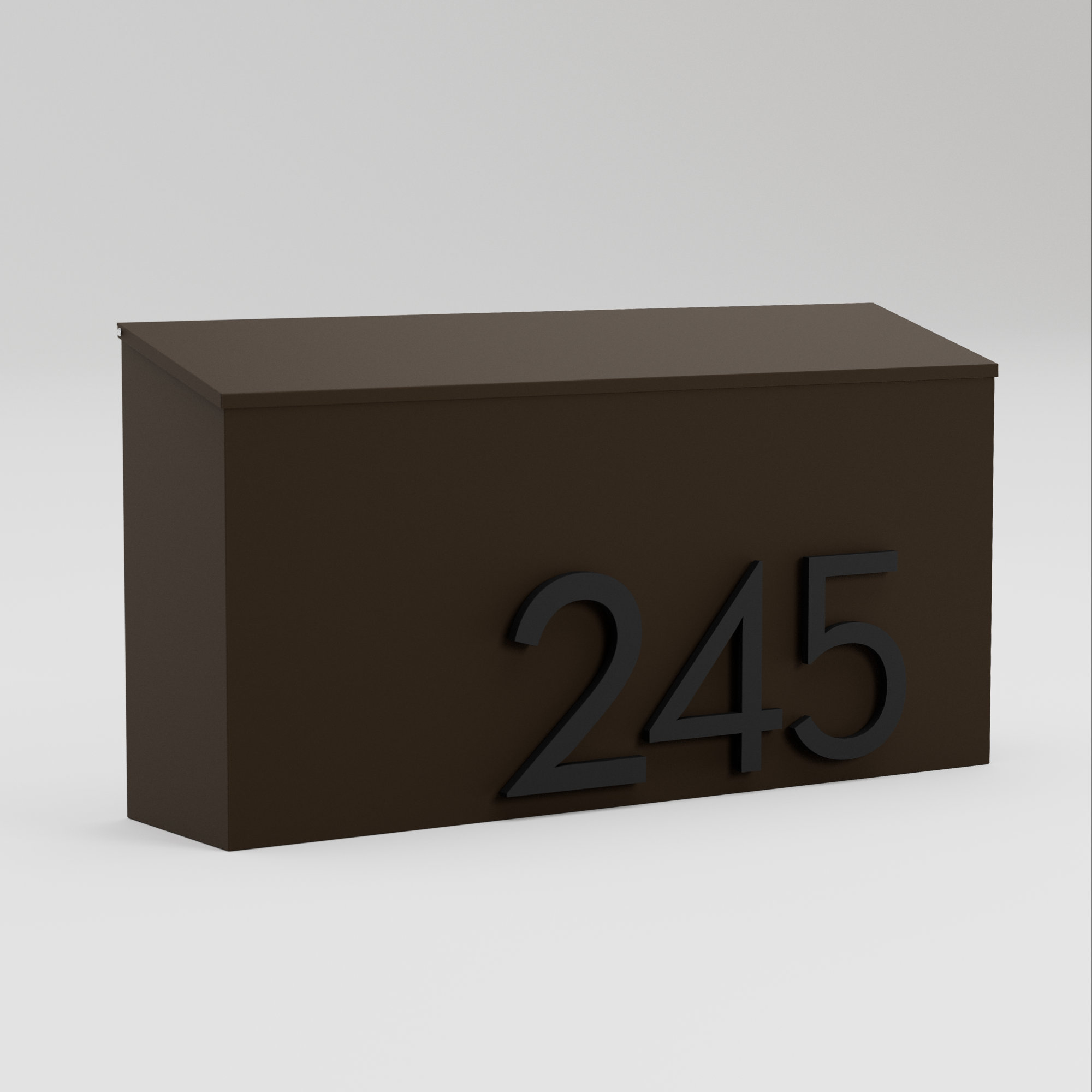The OG Wall Mounted Steel Mailbox, Black, Yes, Brown