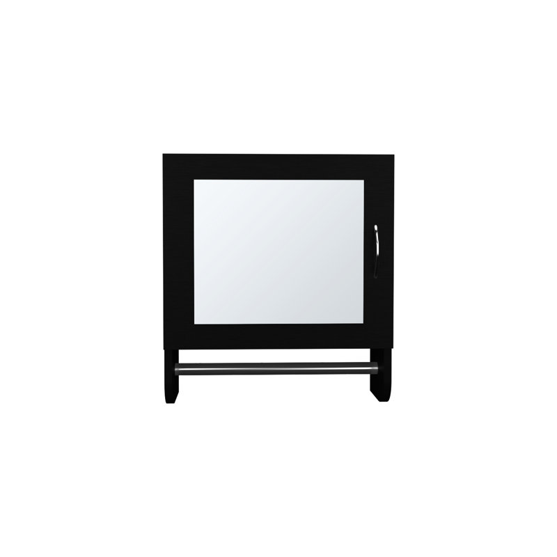 Armoire à pharmacie blanche à miroir avec porte-serviettes, H 19,7 po x l 17,7 po, deux tablettes intérieures pour la salle de bain et la cuisine, option de rangement chic et peu encombrante