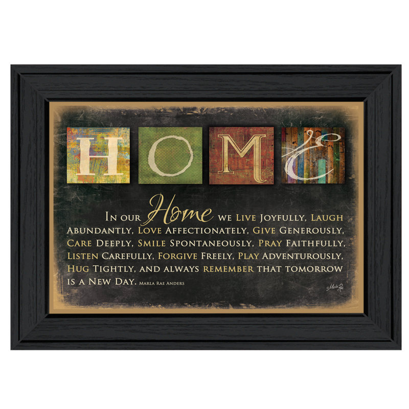 «In Our Home» par Marla Rae - impression d'art textuel sur cadre photo, H 10 po x l 14 po x p 2 po