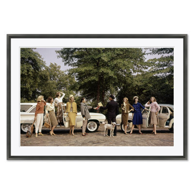 " Glamour, "Group Of Models Posing In Front Of Cars", Frances McLaughlin-Gill, October 1, 1960 " by Condé Nast