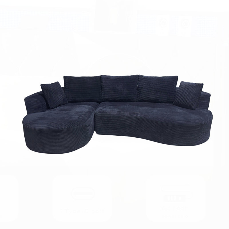 Ensemble de canapé modulaire courbé 2 pièces avec coussins, mobilier de salon ergonomique minimaliste, sièges modernes, sans assemblage