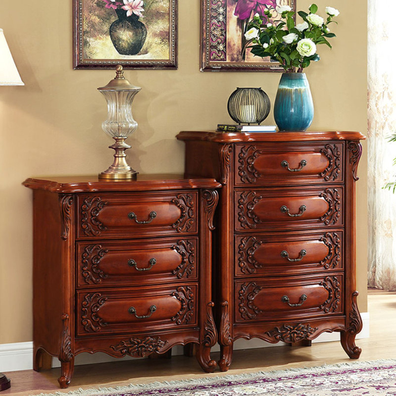 Commodes et commodes rectangulaires en bois massif cerisier