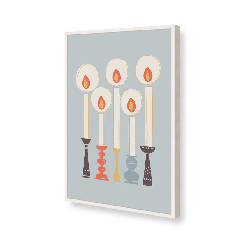 «Festive Candles» par Garima Dhawan, reproduction d'art sur toile, H 32 po x l 24 po, Blanc
