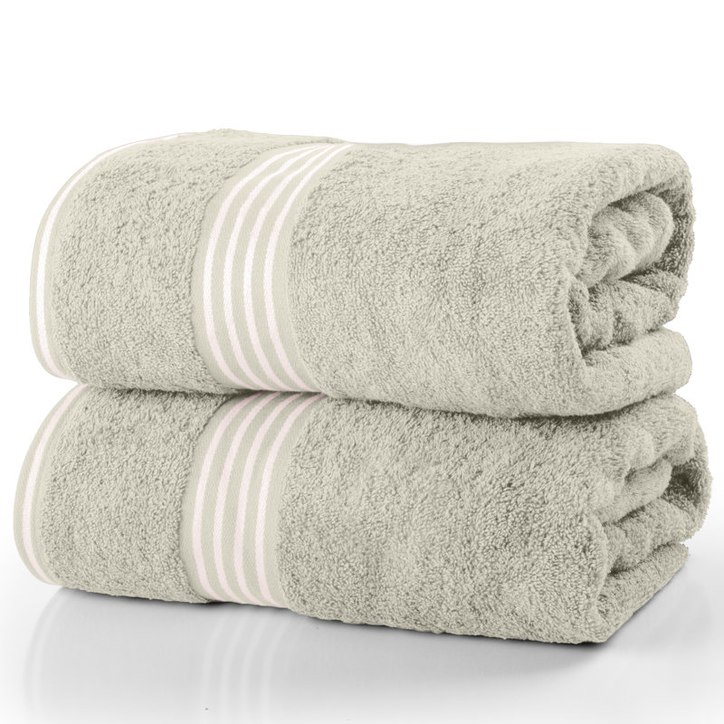 Lavish Home Bath Towels - 2PC 500GSM 100% Cotton Towel Set - 35x70in Extra Large Quick Drying Bath Towels - Absorbent Bath Sheets for Bathroom