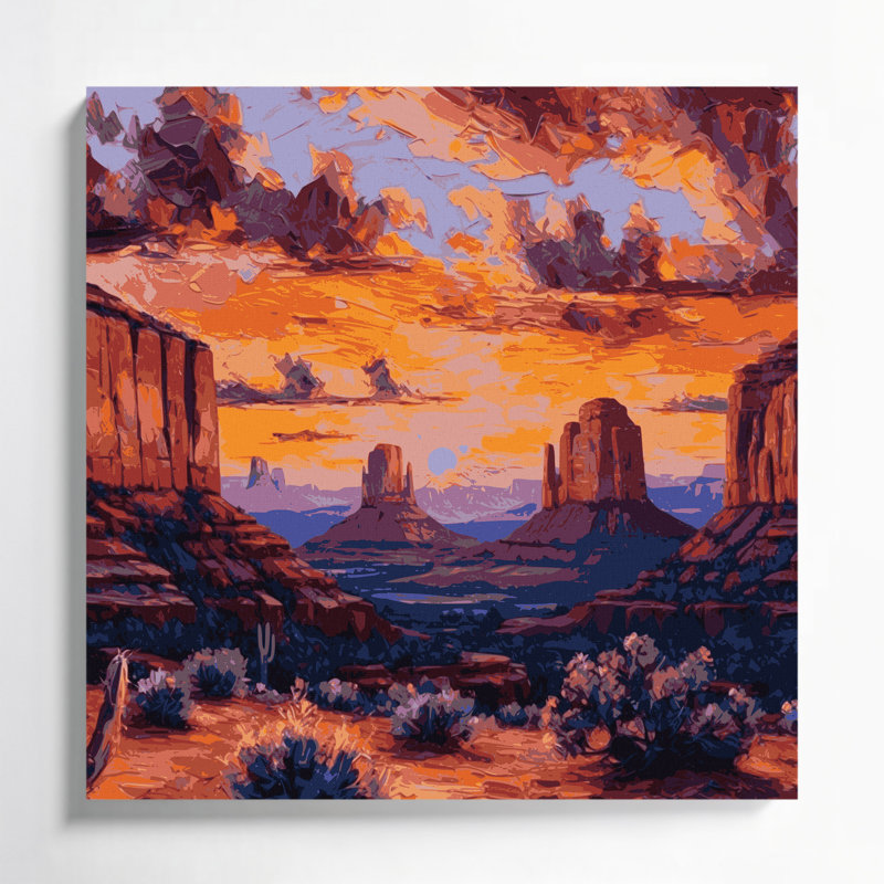 Art mural sur toile, "Southwestern", Sedona, H 32 po x l 32 po