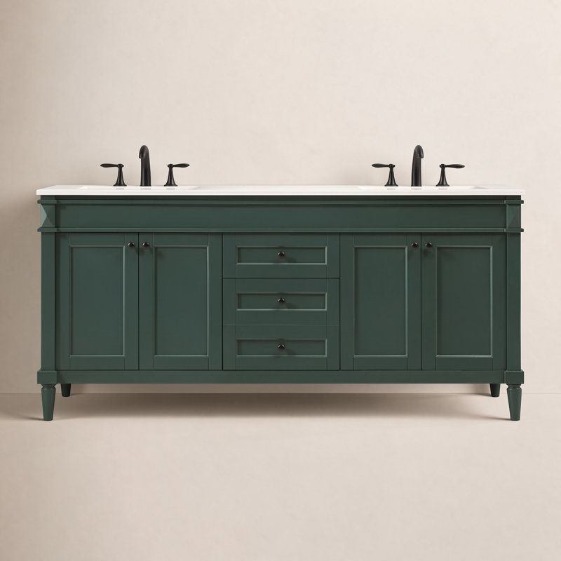 Ensemble de meuble-lavabo double 72 po Readington, Vert