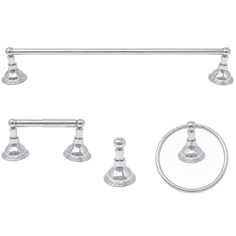Ensemble de quincaillerie d'accessoires de salle de bain 4 pièces St. Lawrence P4BSTL18, Chrome chrome