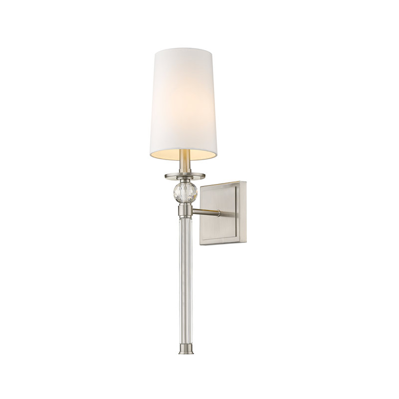 Ophia Steel Armed Sconce, Brushed Nickel