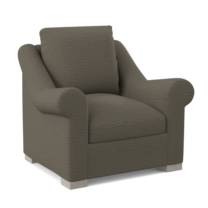 Canyon Sunbrella® and Boucle Armchair, Venice Navy 100% Polyester, Bisque