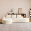 Chenille beige moderne - Canapé modulaire combiné avec coussins à haute résilience, lignes arrondies, coussin pour le confort, sans assemblage, rembourré incurvé pour chambre et salon, 3 sièges,-778936394