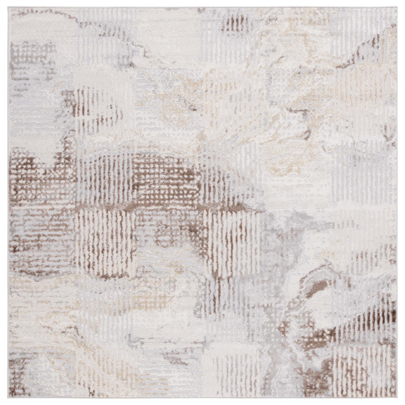 Palma Performance Abstract Rug, Square 6'7"