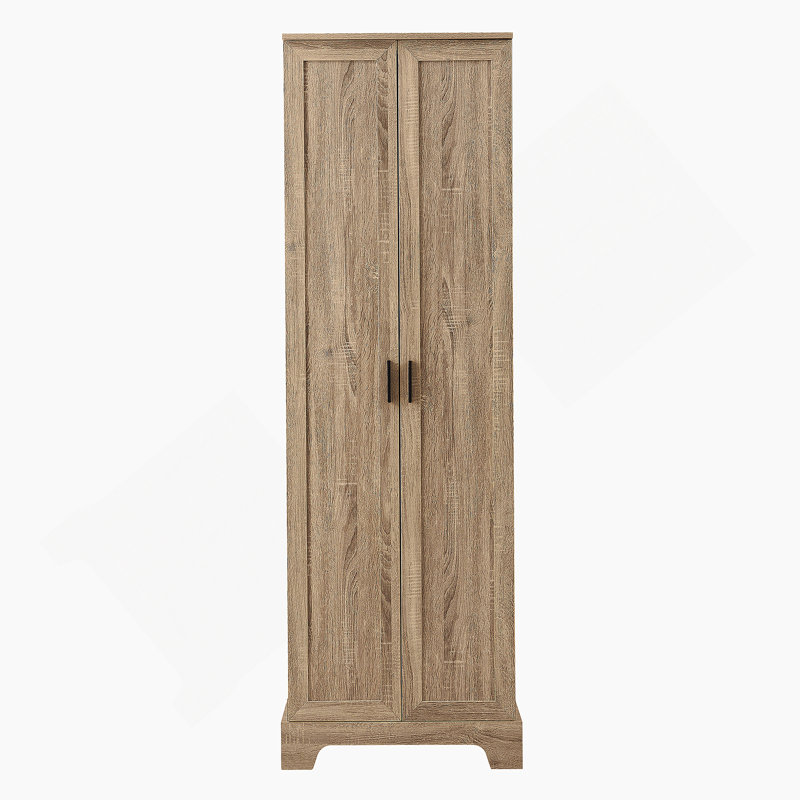 Armoire de rangement avec deux portes pour salle de bain, bureau, tablette réglable, panneau de fibres à densité moyenne