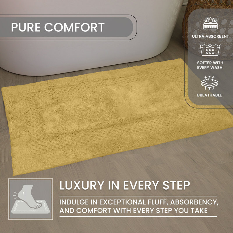 Antigona Soft Bath Rug, 21" W x 34" L, Yellow