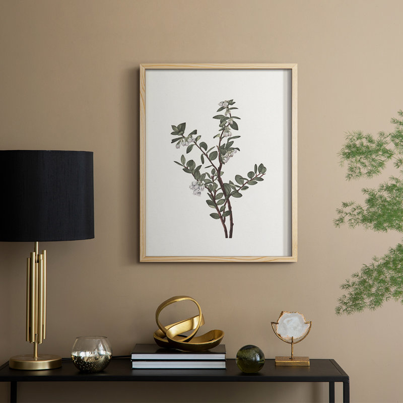 Impression florale vintage encadrée CLXVII - bois massif, Naturel, H 30 po x l 24 po