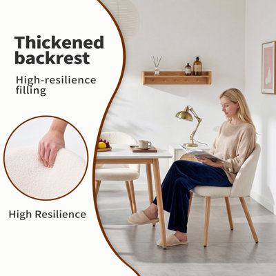 Chaises de restaurant avec dossiers doux et confortables conçus de manière ergonomique, convenant au restaurant, au balcon, à la chambre à coucher, ensemble de 2 pièces en velours de peluche